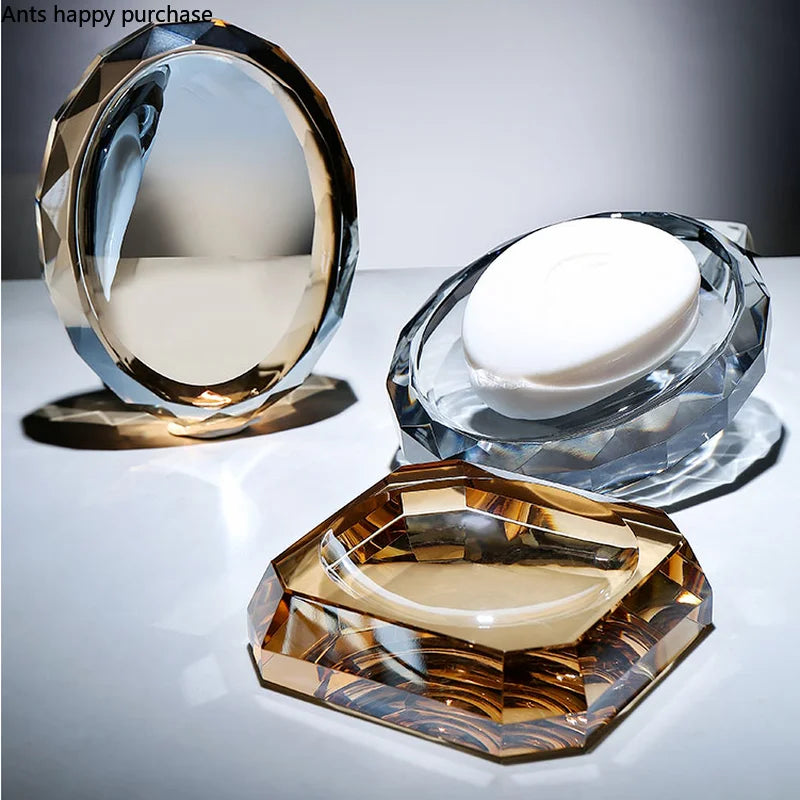Porte-Savon En Cristal Avec Facettes Pour Salle De Bain
