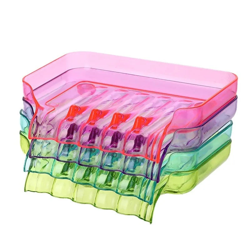 Porte-Savon Transparent Avec Ventouse Et Système De Drainage