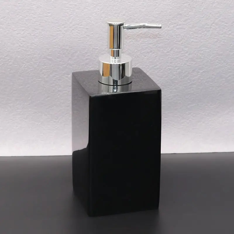 Distributeur De Savon Carré Effet Marbre - Design Élégant
