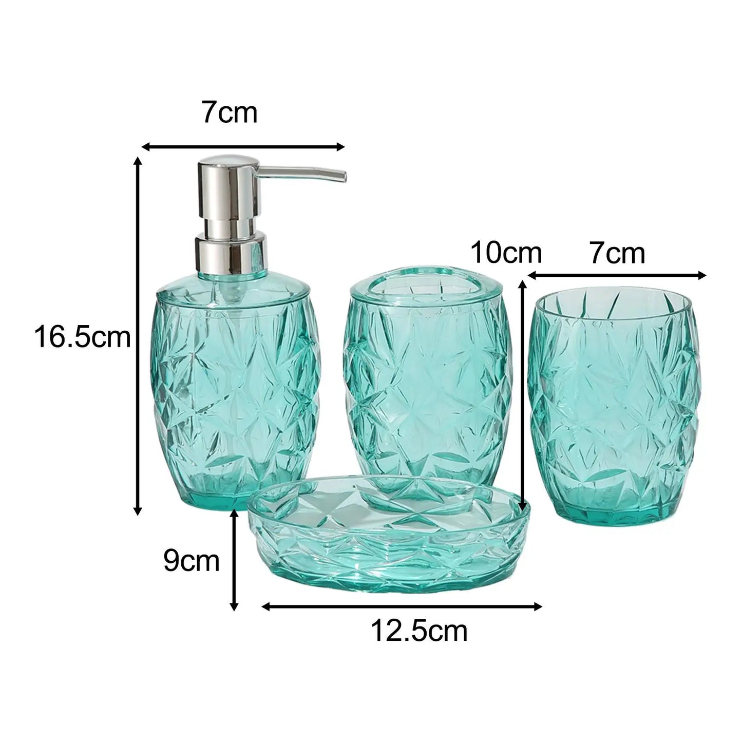 Kit Accessoires Salle de Bain Transparent Vert