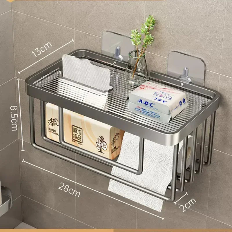Porte Papier Toilette Luxe Avec Étagère En Verre Transparente