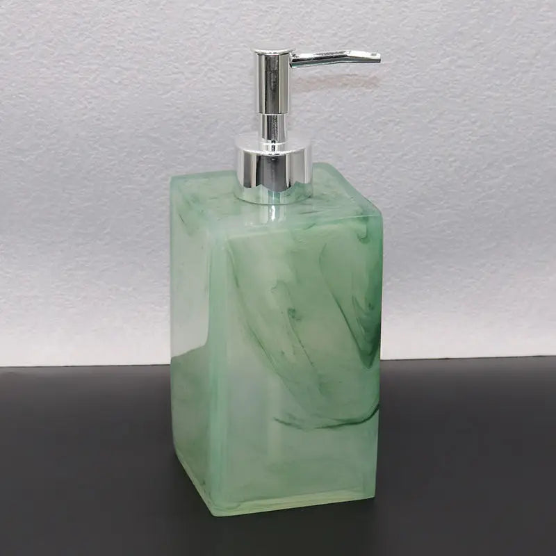 Distributeur De Savon Carré Effet Marbre - Design Élégant