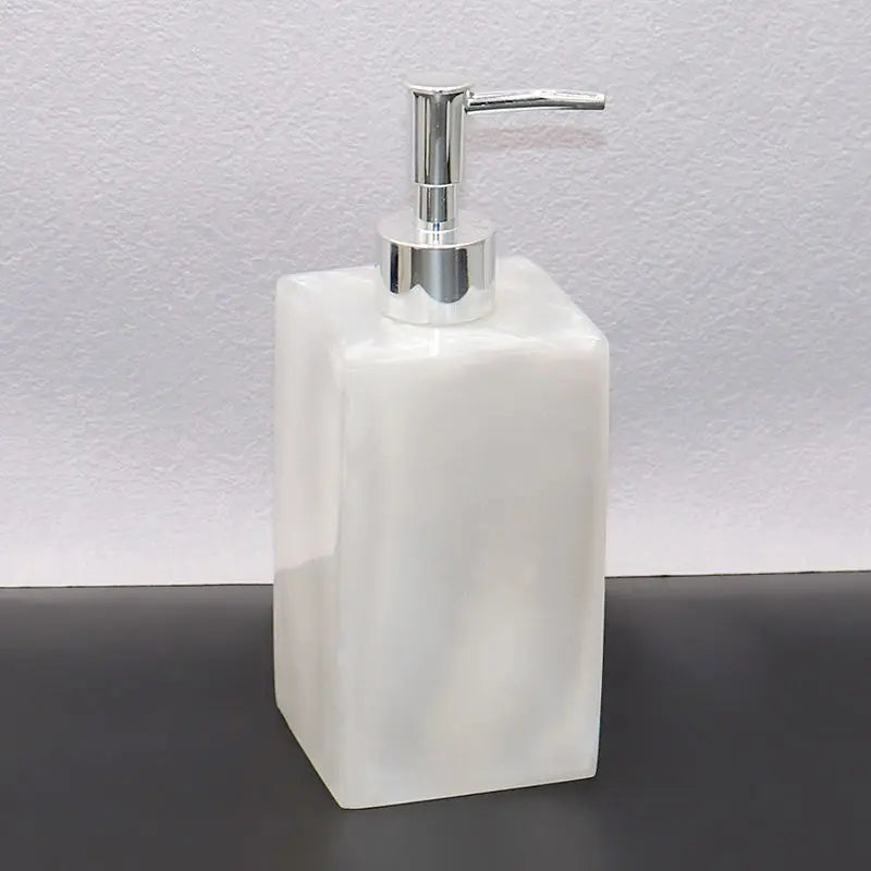 Distributeur De Savon Carré Effet Marbre - Design Élégant