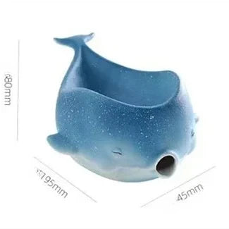 Porte-Savon Baleine En Céramique Bleu