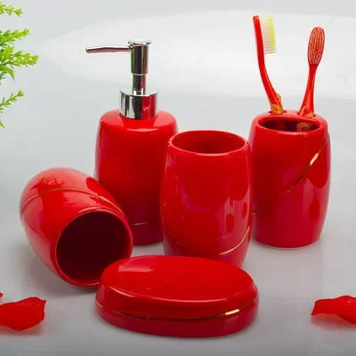 Kit Accessoires Salle de Bain Céramique Multi Couleur