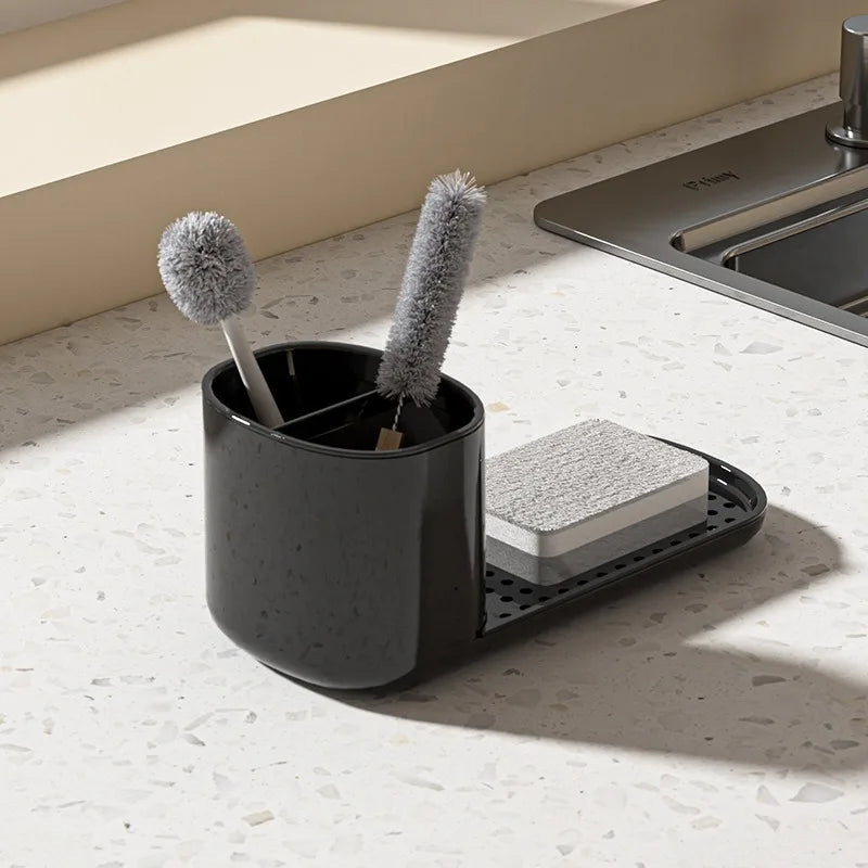 Organisateur Noir - Porte-Éponge Et Support De Lavage