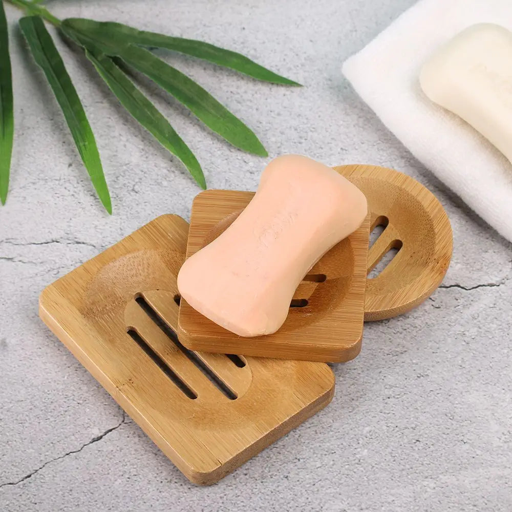 Porte-Savon En Bambou Naturel Avec Pieds Antidérapants