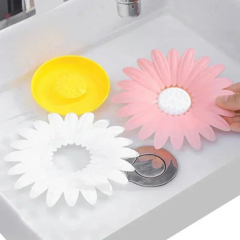 Porte-Savon Design Fleur Marguerite En Silicone Antidérapant
