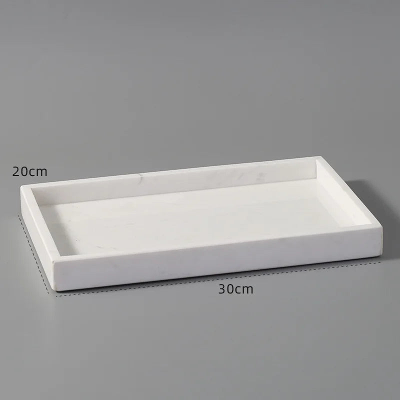 Kit Accessoires Salle de Bain en Marbre Naturel Blanc et Or