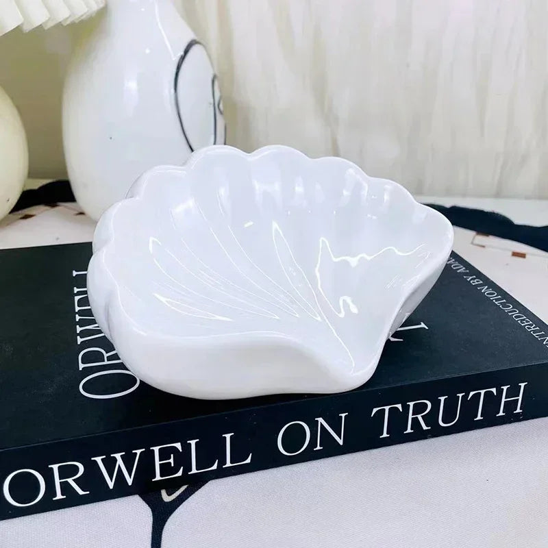 Porte-Savon En Forme De Coquillage Rose En Céramique Avec Écoulement