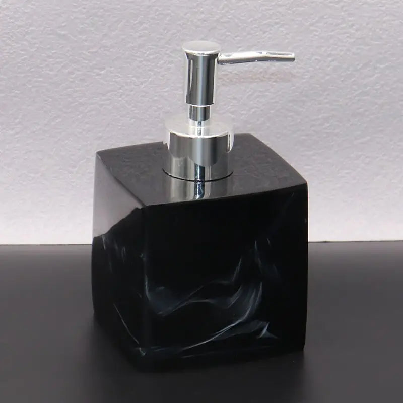 Distributeur De Savon Carré Effet Marbre - Design Élégant