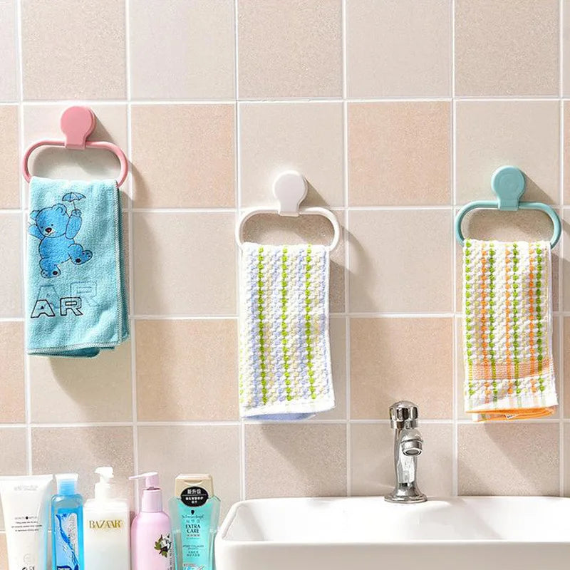 Porte-Serviettes Mural Adhésif en Plastique Coloré Design Ovale