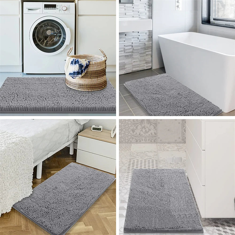 Tapis De Salle De Bain Ultra-Absorbant Antidérapant En Microfibre