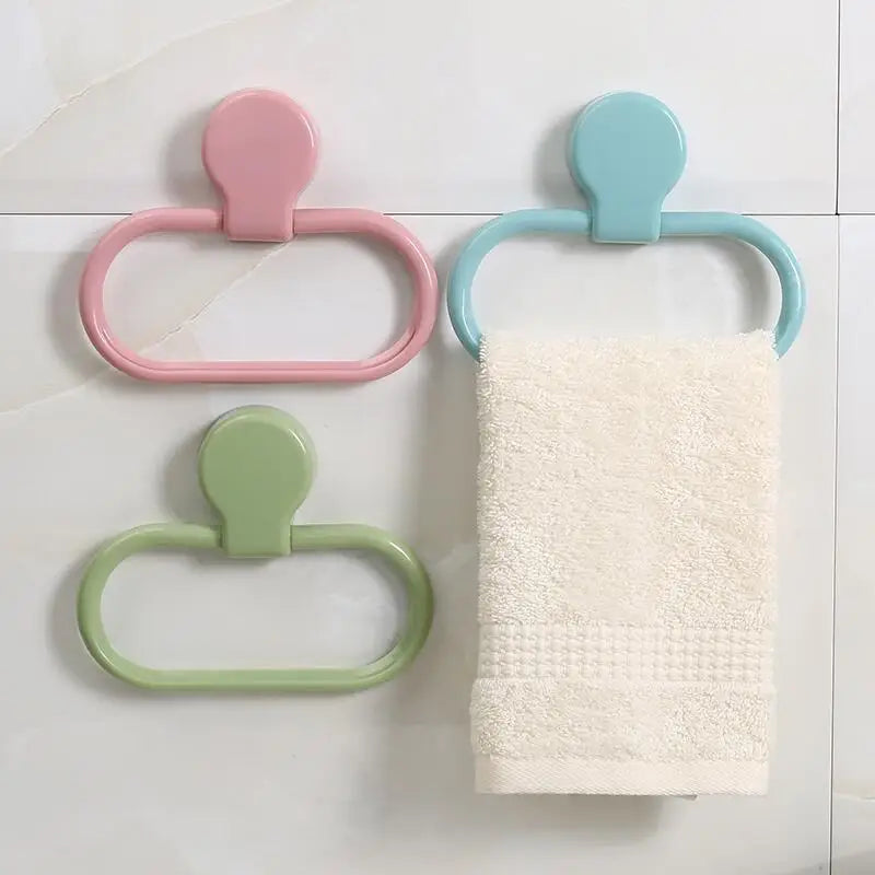 Porte-Serviettes Mural Adhésif en Plastique Coloré Design Ovale