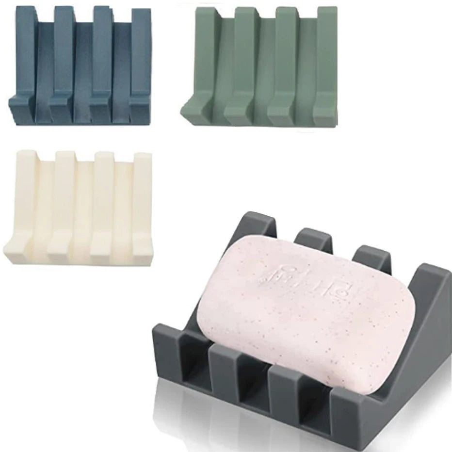 Porte-Savon Durable En Silicone Avec Design Rainuré