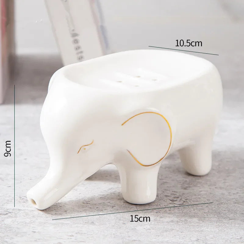 Porte-Savon Élégant En Céramique Éléphant
