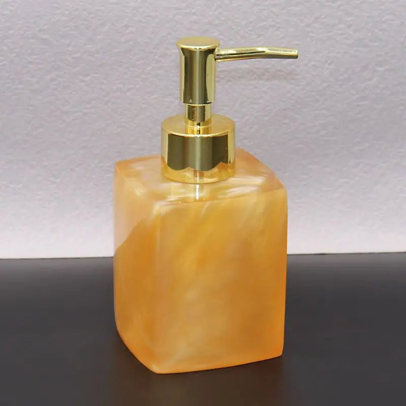 Distributeur De Savon Carré Effet Marbre - Design Élégant