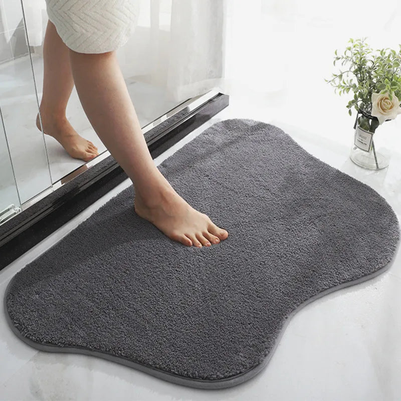 Tapis De Salle De Bain Antidérapant Bleu Ultra Doux