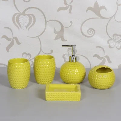 Kit Accessoires Salle de Bain Céramique Multi Couleur