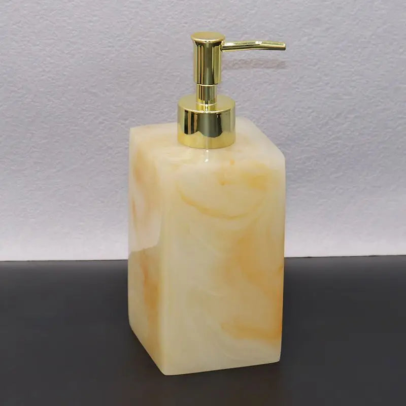 Distributeur De Savon Carré Effet Marbre - Design Élégant