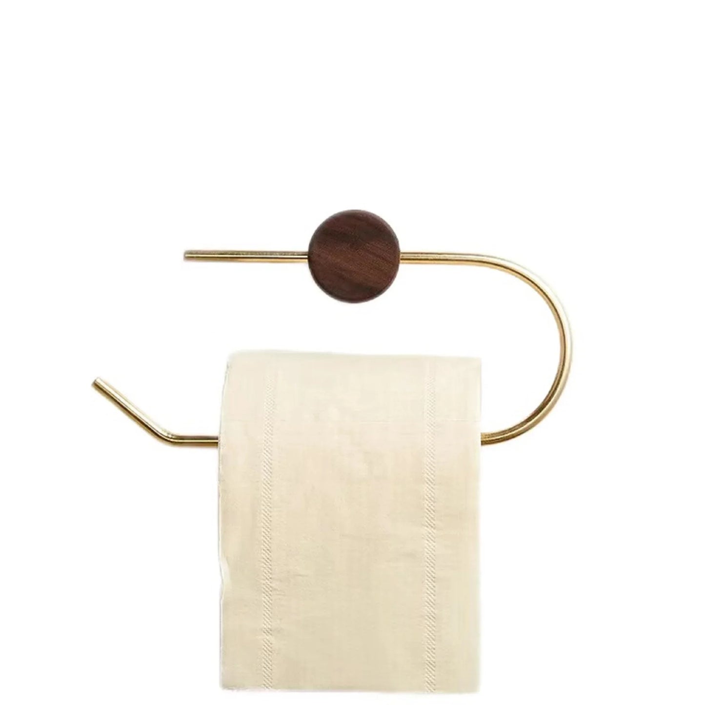 Porte Papier Toilette Mural En Laiton Et Bois
