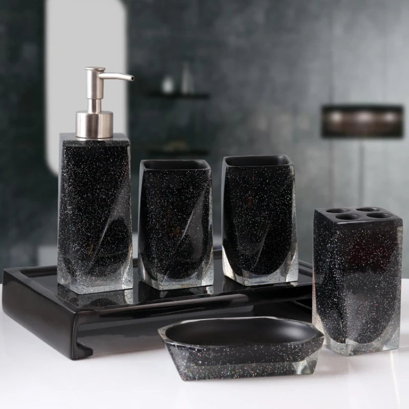 Kit Accessoires Salle de Bain Haut de Gamme Noir