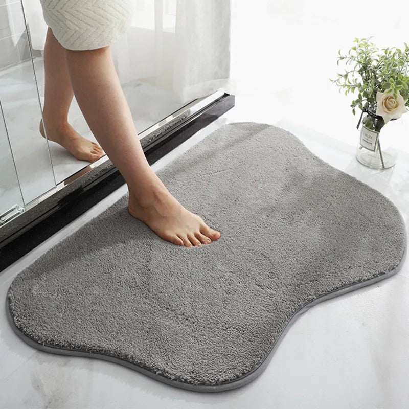 Tapis De Salle De Bain Antidérapant Bleu Ultra Doux