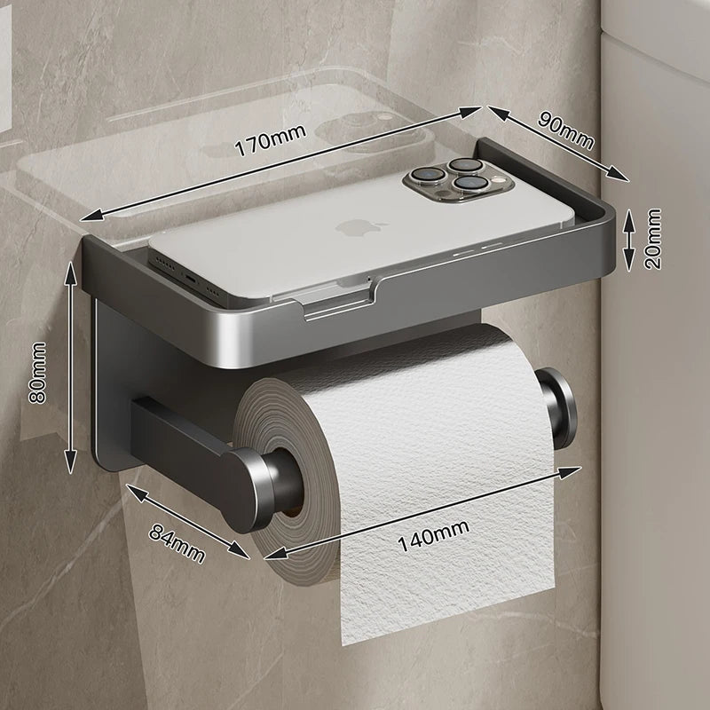 Porte Papier Toilette Double Avec Étagère De Rangement