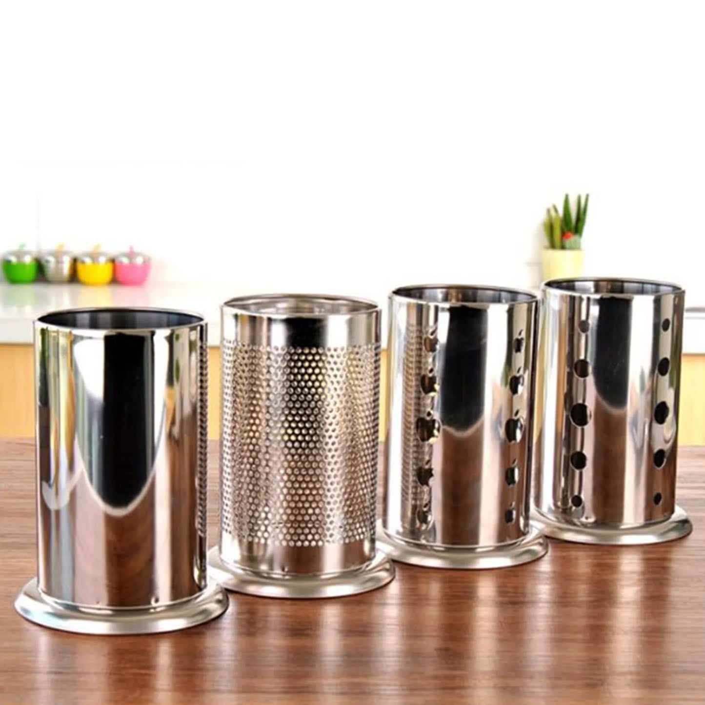Porte Ustensiles Cuisine En Acier Inoxydable Avec Motifs Décoratifs