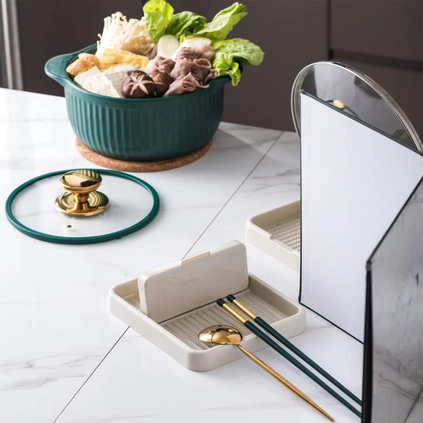 Porte Ustensiles De Cuisine Pour Couvercles Et Ustensiles