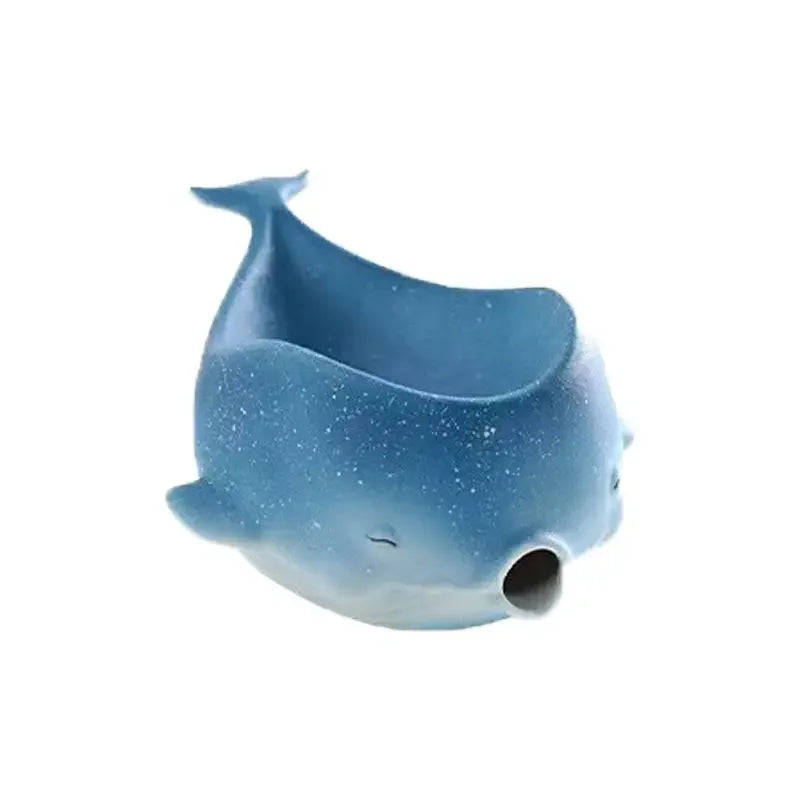Porte-Savon Baleine En Céramique Bleu