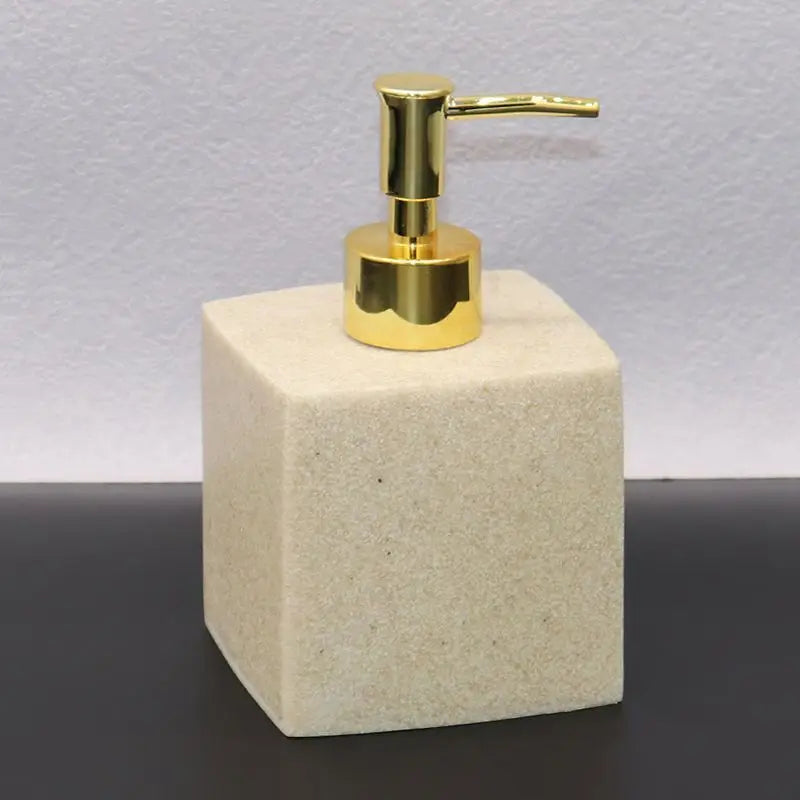 Distributeur De Savon Carré Effet Marbre - Design Élégant