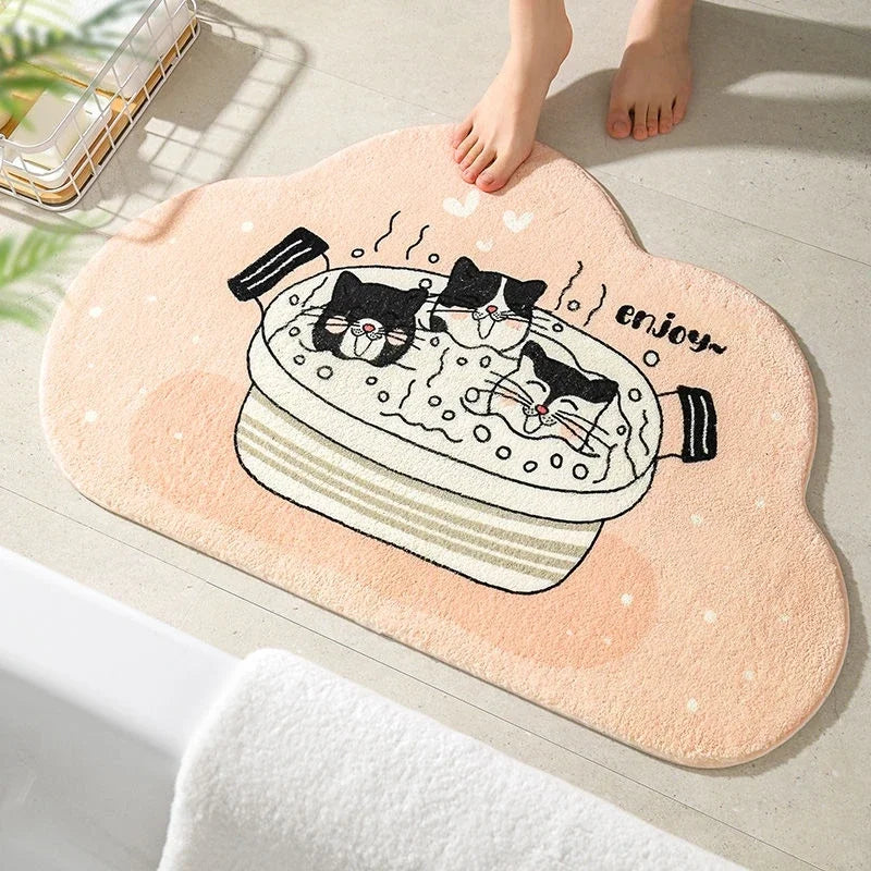 Tapis De Salle De Bain En Forme De Nuage Motifs Animaux