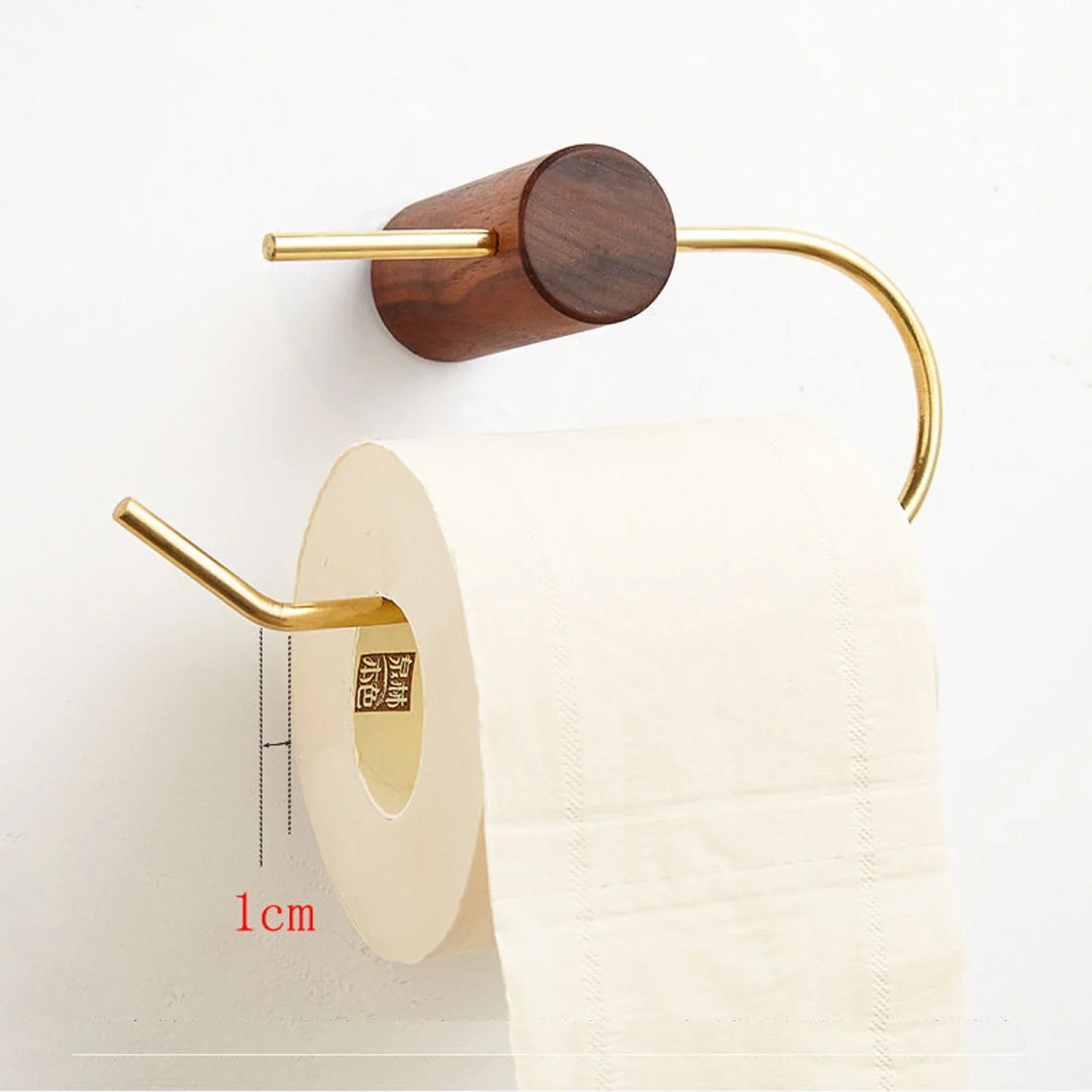 Porte Papier Toilette Mural En Laiton Et Bois