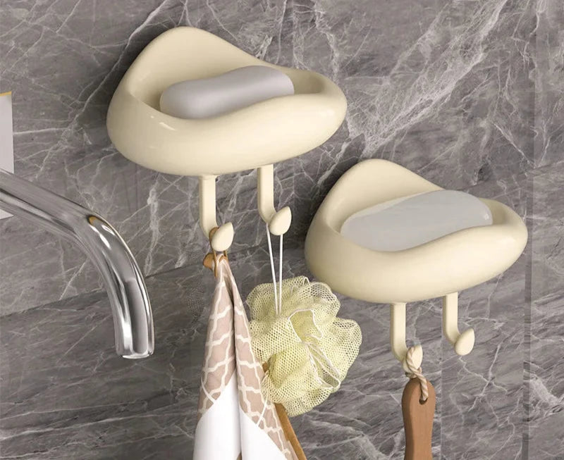 Porte-Savon D'Angle Beige Avec Crochets Multifonctions
