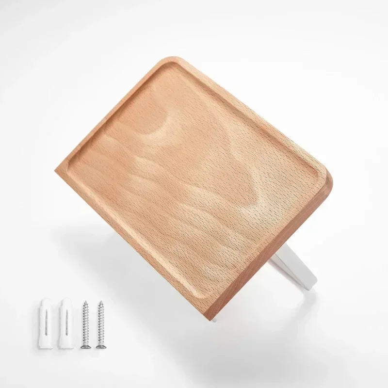 Porte Papier Toilette Avec Étagère En Bois Et Support Métallique
