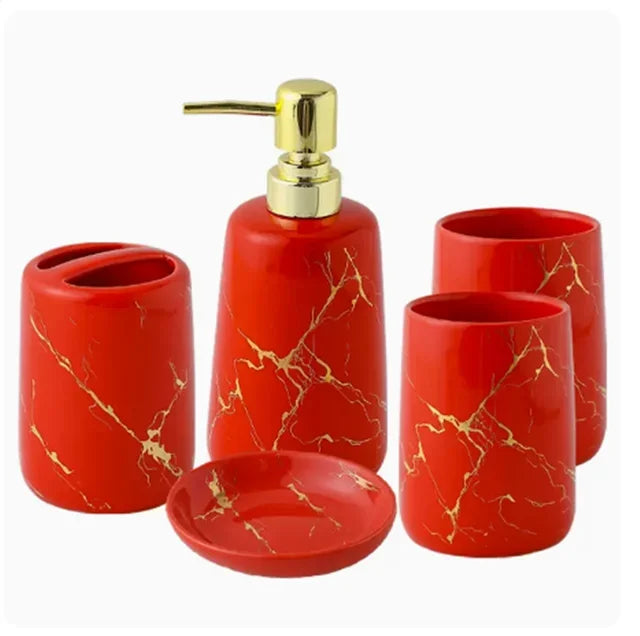 Kit Accessoires Salle de Bain Céramique Multi Couleur