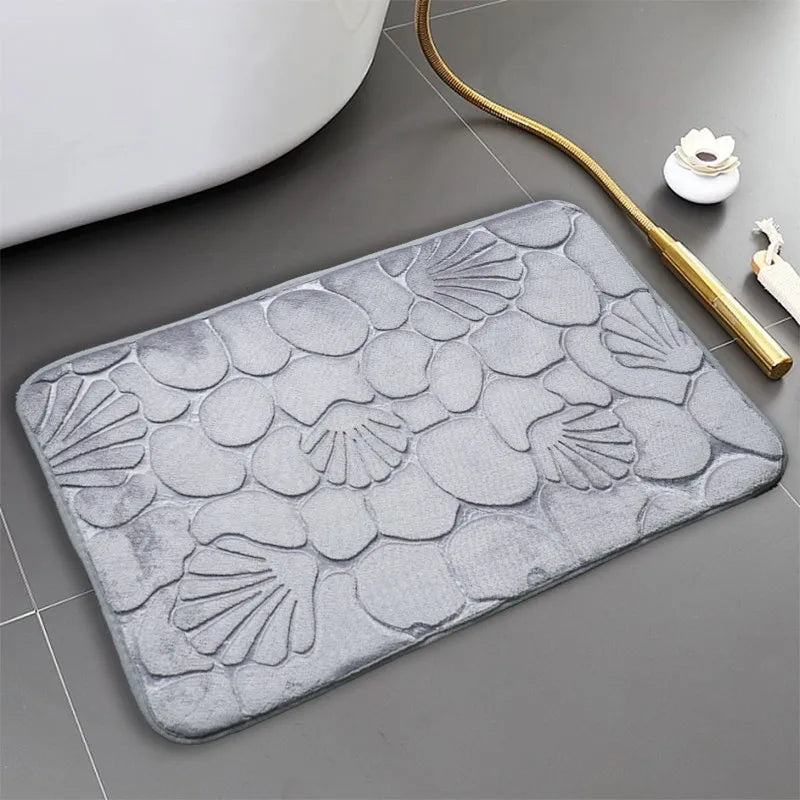 Tapis De Salle De Bain Avec Motif Coquillage Antidérapant