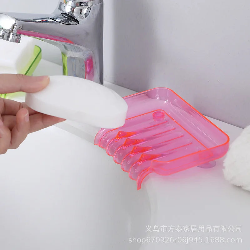 Porte-Savon Transparent Avec Ventouse Et Système De Drainage