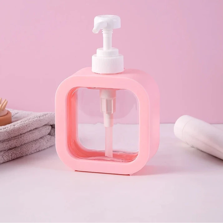 Distributeur De Savon Mural Transparent Avec Cadre Coloré