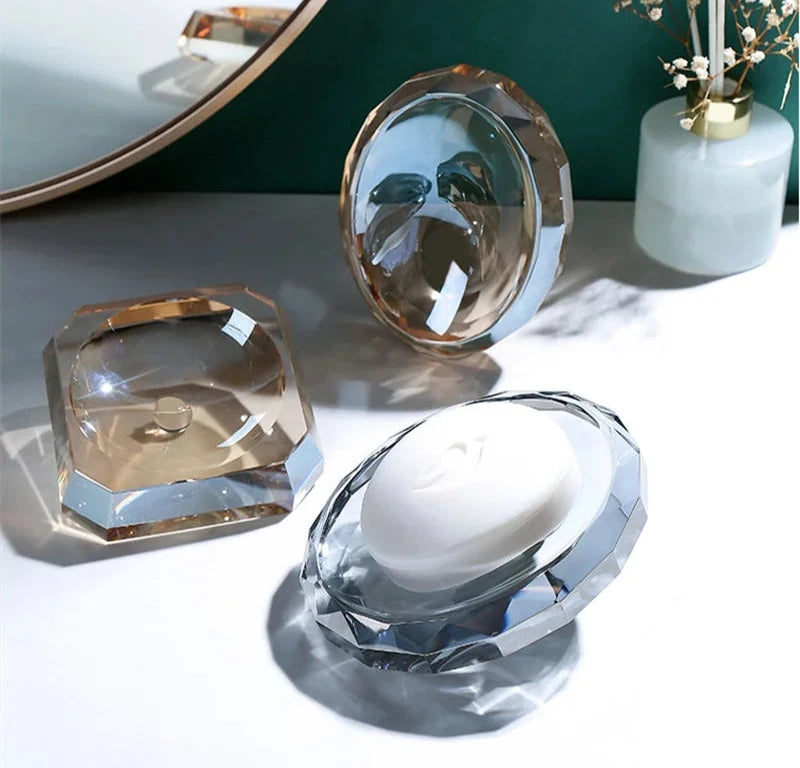 Porte-Savon En Cristal Avec Facettes Pour Salle De Bain
