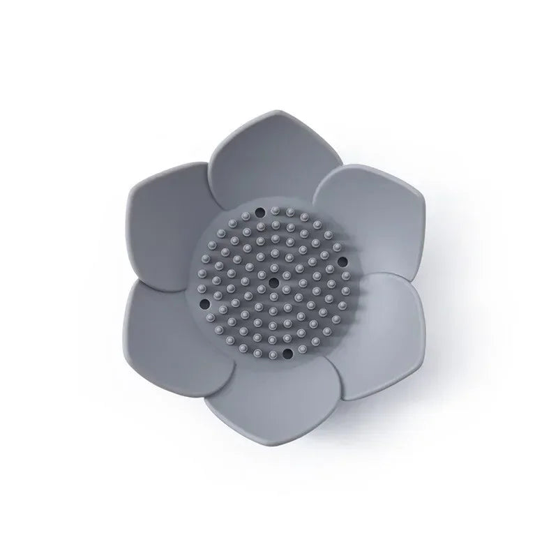 Porte-Savon Design Fleur De Lotus Avec Drainage Silicone
