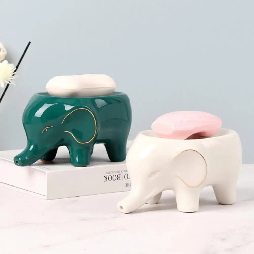 Porte-Savon Élégant En Céramique Éléphant