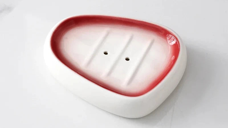 Kit Accessoires Salle de Bain Rouge et Blanc Elégant