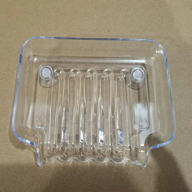 Porte-Savon Transparent Avec Ventouse Et Système De Drainage