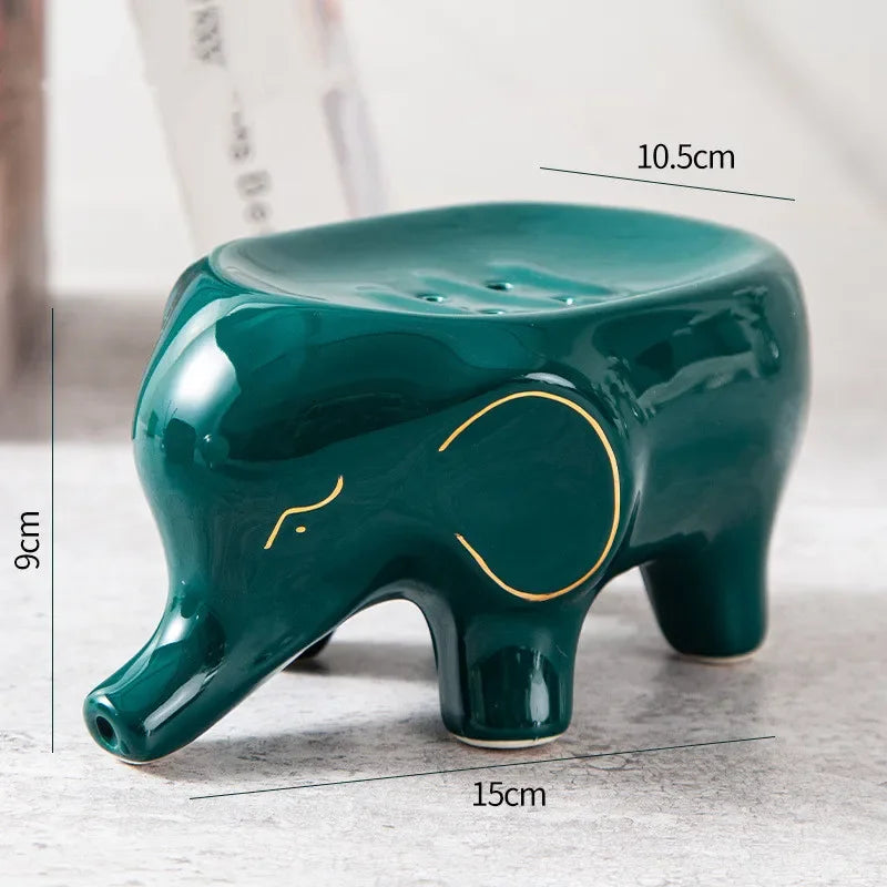 Porte-Savon Élégant En Céramique Éléphant