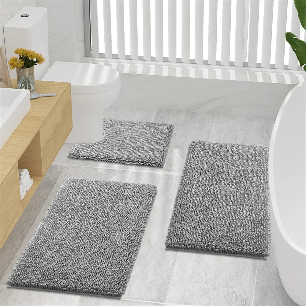 Tapis De Salle De Bain Ultra-Absorbant Antidérapant En Microfibre