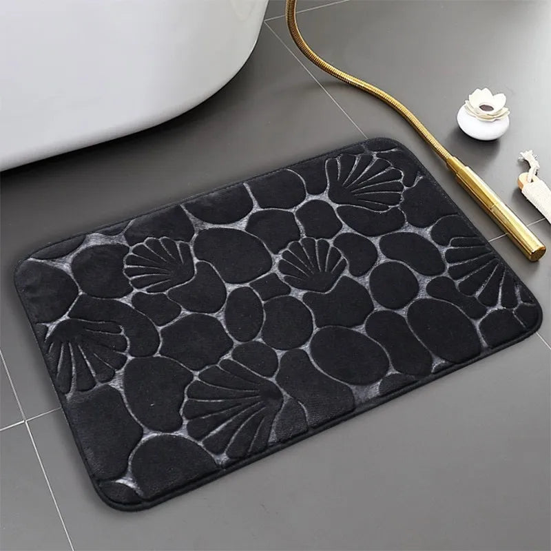Tapis De Salle De Bain Avec Motif Coquillage Antidérapant