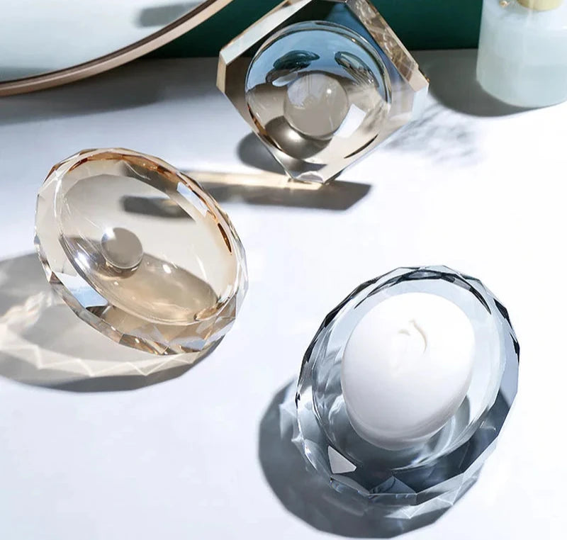 Porte-Savon En Cristal Avec Facettes Pour Salle De Bain