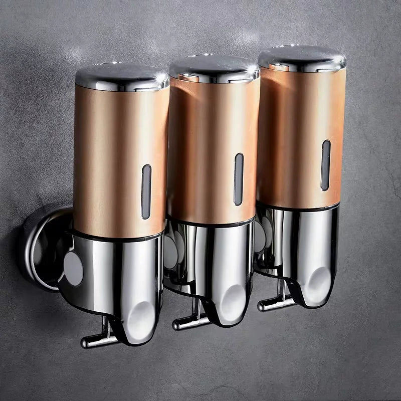 Distributeur De Savon Liquide Mural Doré Et Chromé